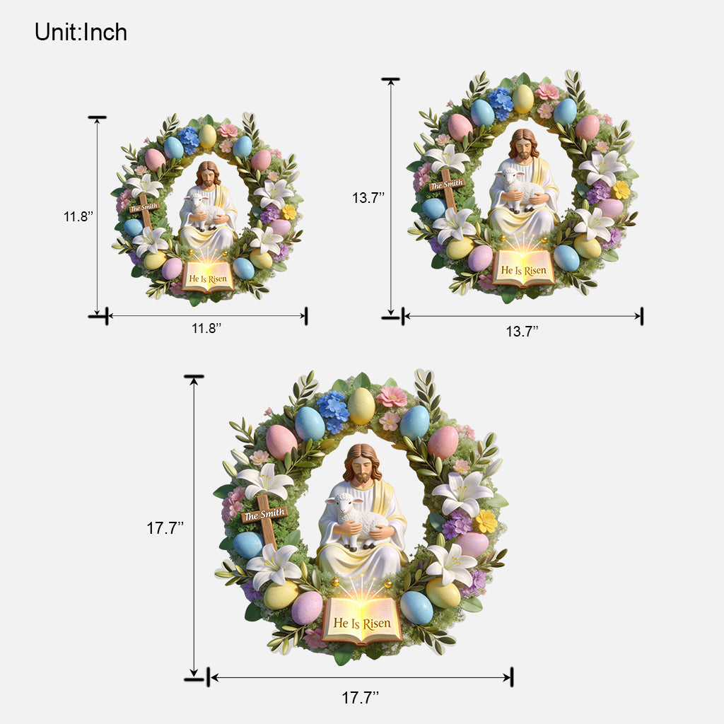 He Is Risen - Personalized Christian Custom Shaped Wood Sign