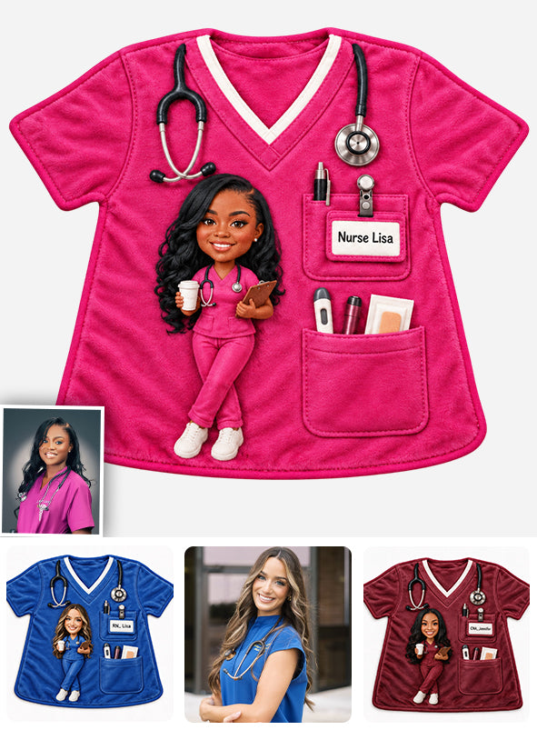 Best Nurse Ever - Personalized Nurse Shaped Fleece Blanket