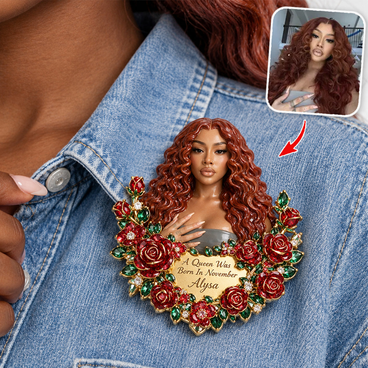 Personalized 50th Birthday Middle-Aged Woman 3D Embossed Enamel Pin Gift