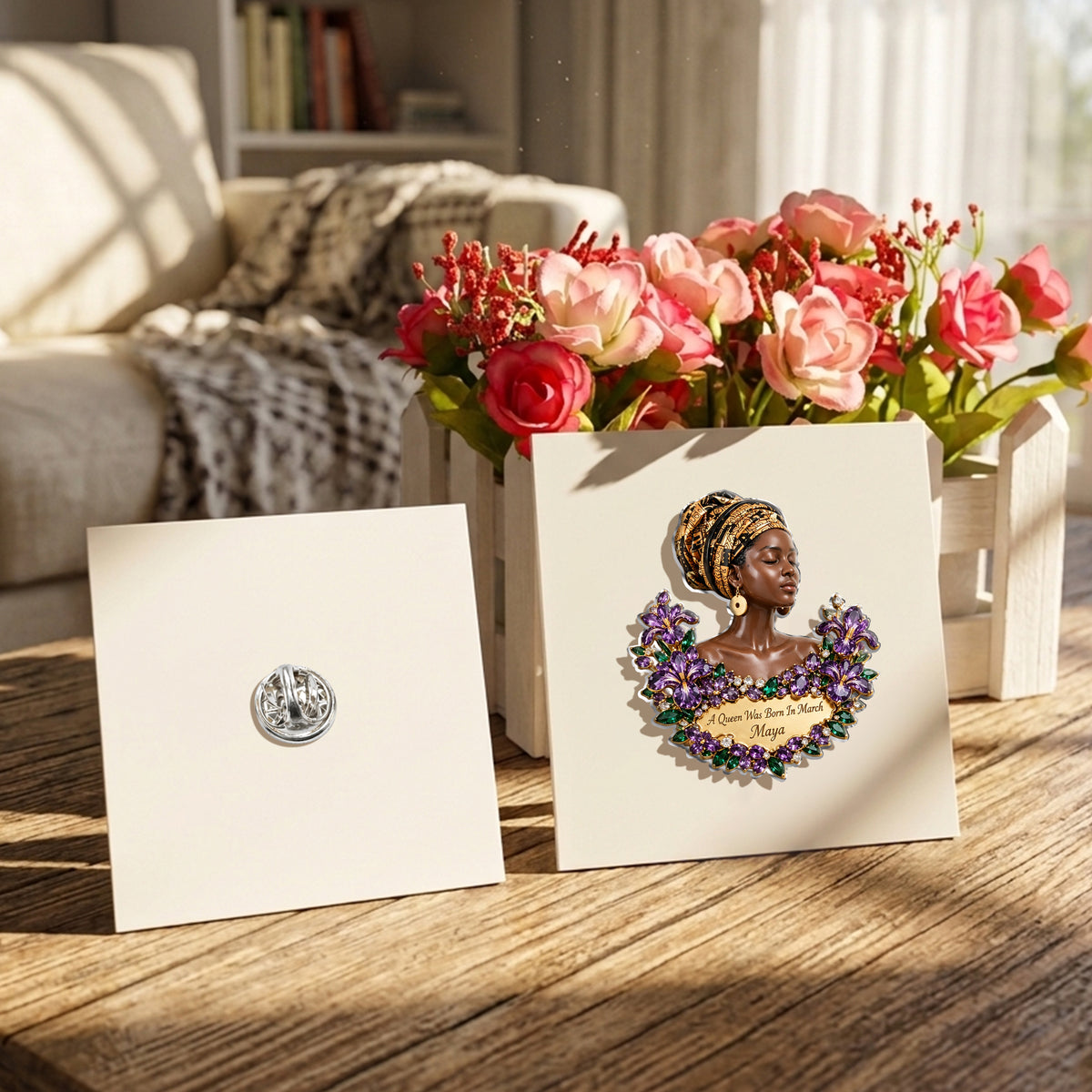 Personalized 50th Birthday Middle-Aged Woman 3D Embossed Enamel Pin Gift