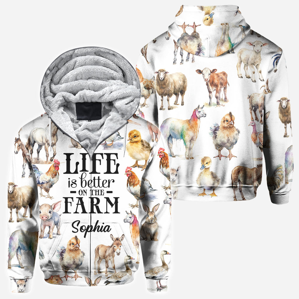 La vie est meilleure à la ferme - T-shirt personnalisé pour fermier