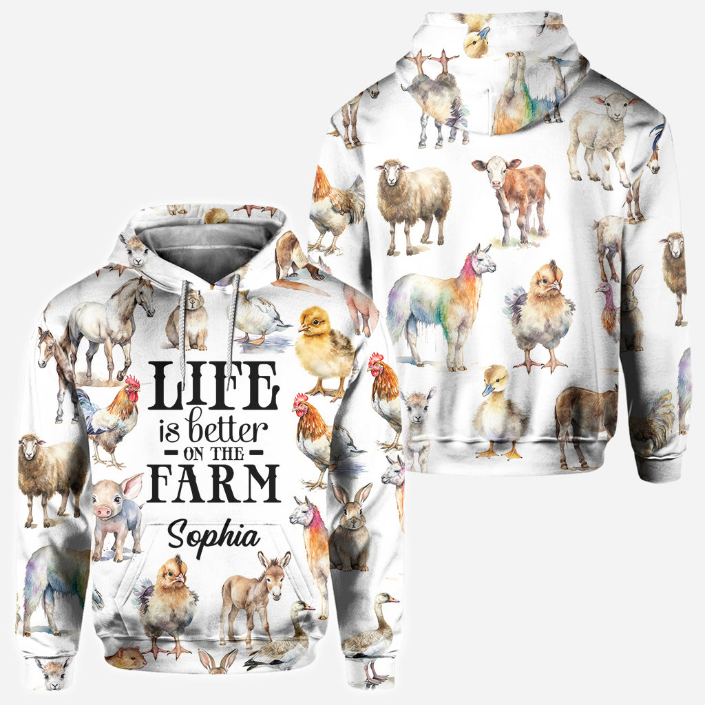 La vie est meilleure à la ferme - T-shirt personnalisé pour fermier