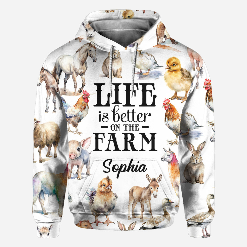 La vie est meilleure à la ferme - T-shirt personnalisé pour fermier