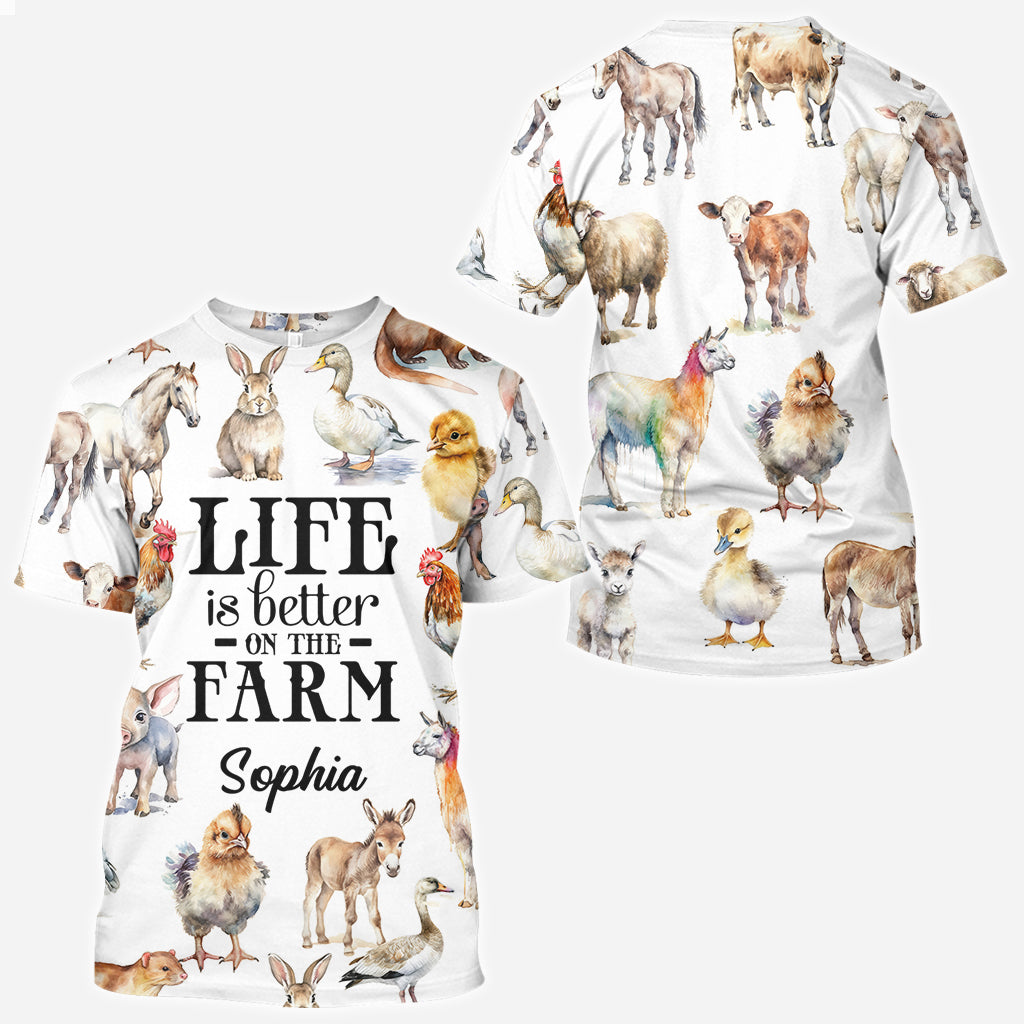 La vie est meilleure à la ferme - T-shirt personnalisé pour fermier