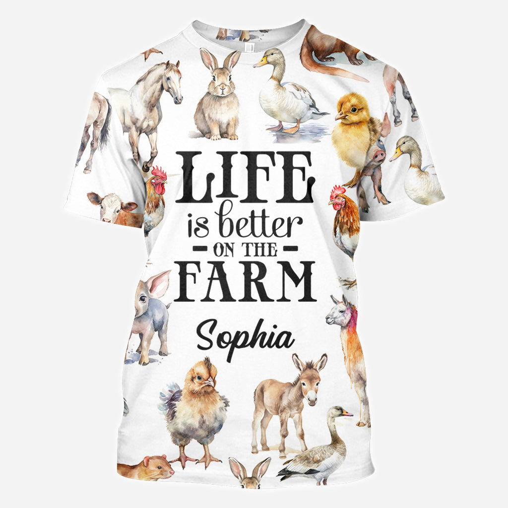 La vie est meilleure à la ferme - T-shirt personnalisé pour fermier