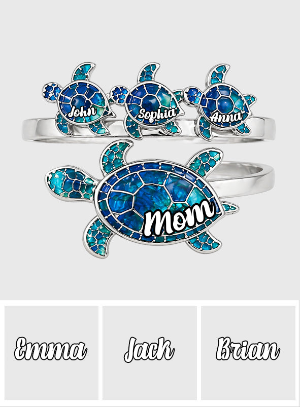 Tortue Maman - Bague Ajustable Personnalisée en Forme