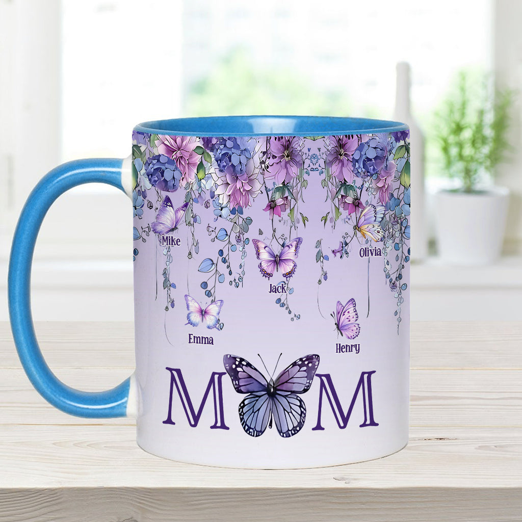 Mug personnalisé « Mère et Enfants Papillon » - Mug à l'effigie de maman