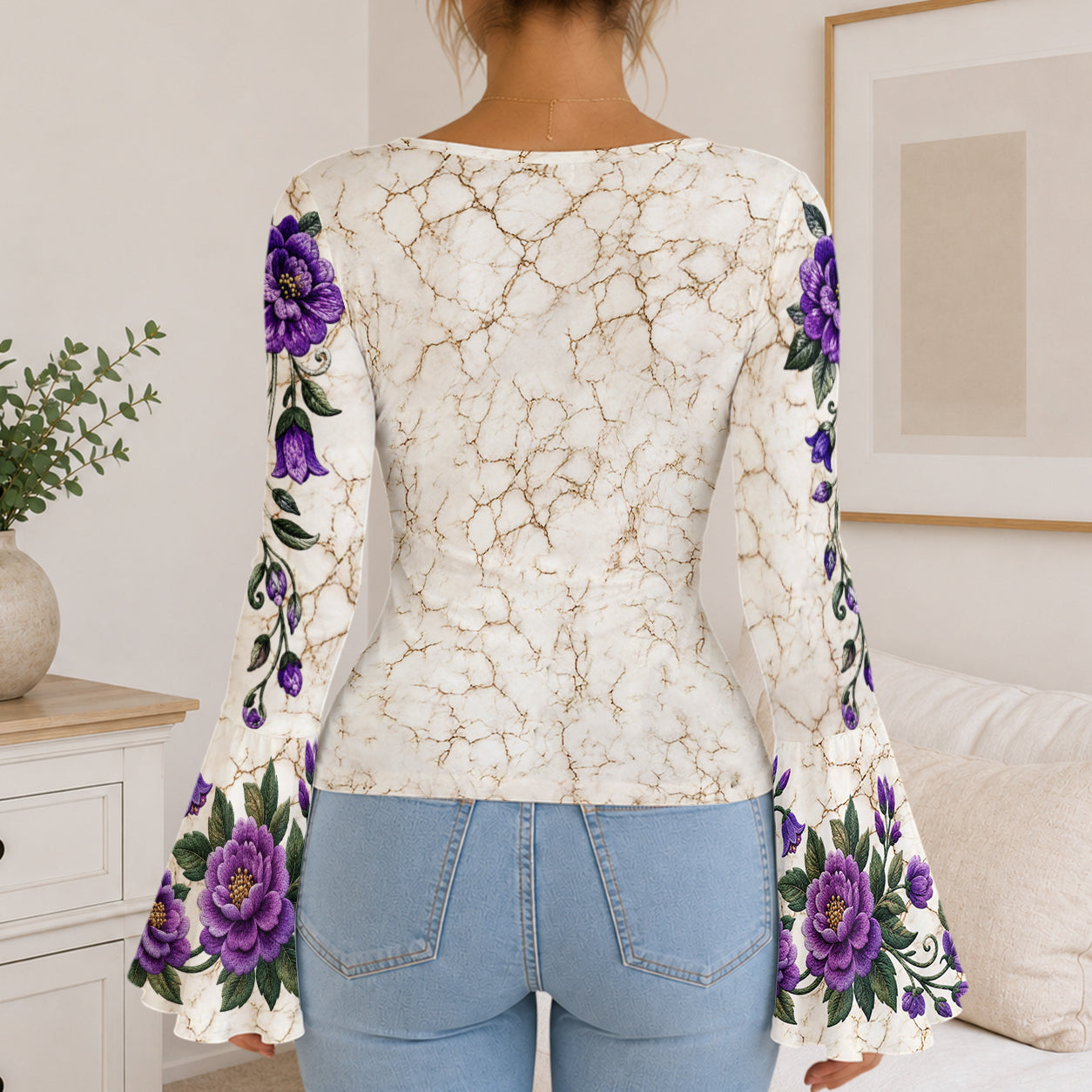 Elegant Hummingbird - Personalized Hummingbird Flare Long-Sleeve Shirt