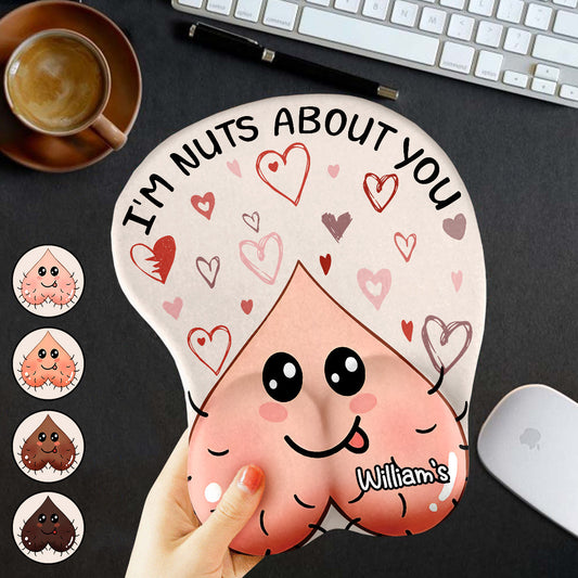 Je suis fou/folle de toi - Tapis de souris 3D personnalisé pour couples