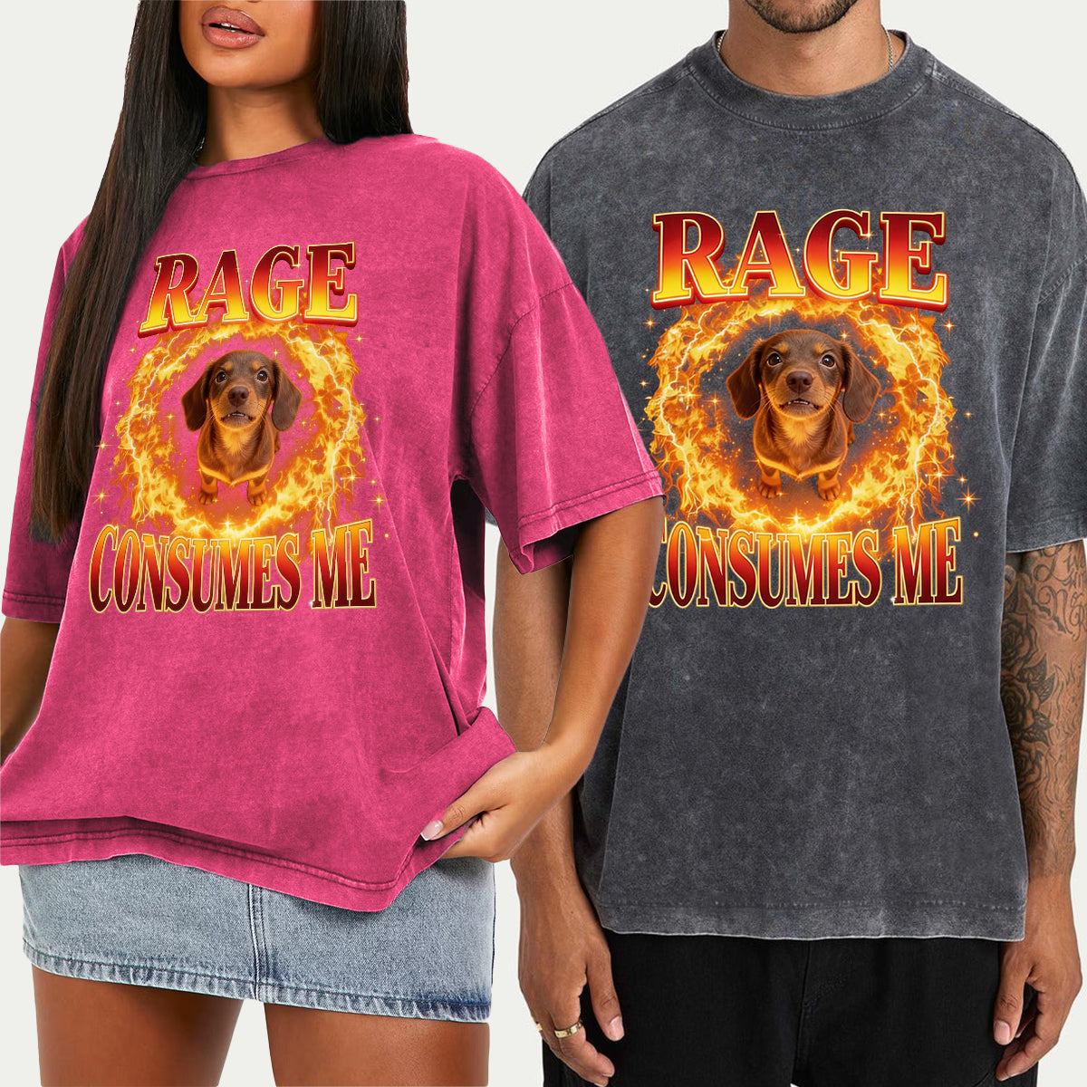 Rage Consumes Me, Sarcastic Quote - Personalized Dog Wash T-Shirt