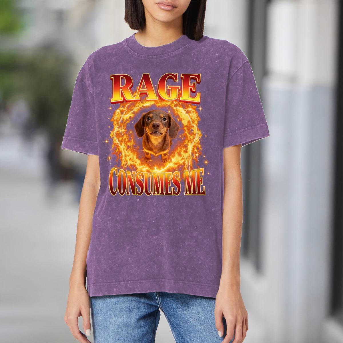 Rage Consumes Me, Sarcastic Quote - Personalized Dog Wash T-Shirt