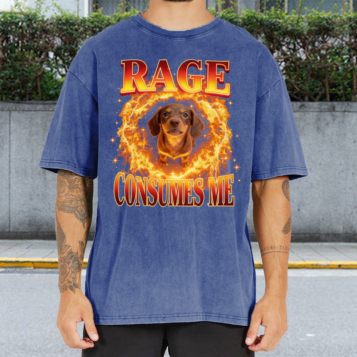 Rage Consumes Me, Sarcastic Quote - Personalized Dog Wash T-Shirt