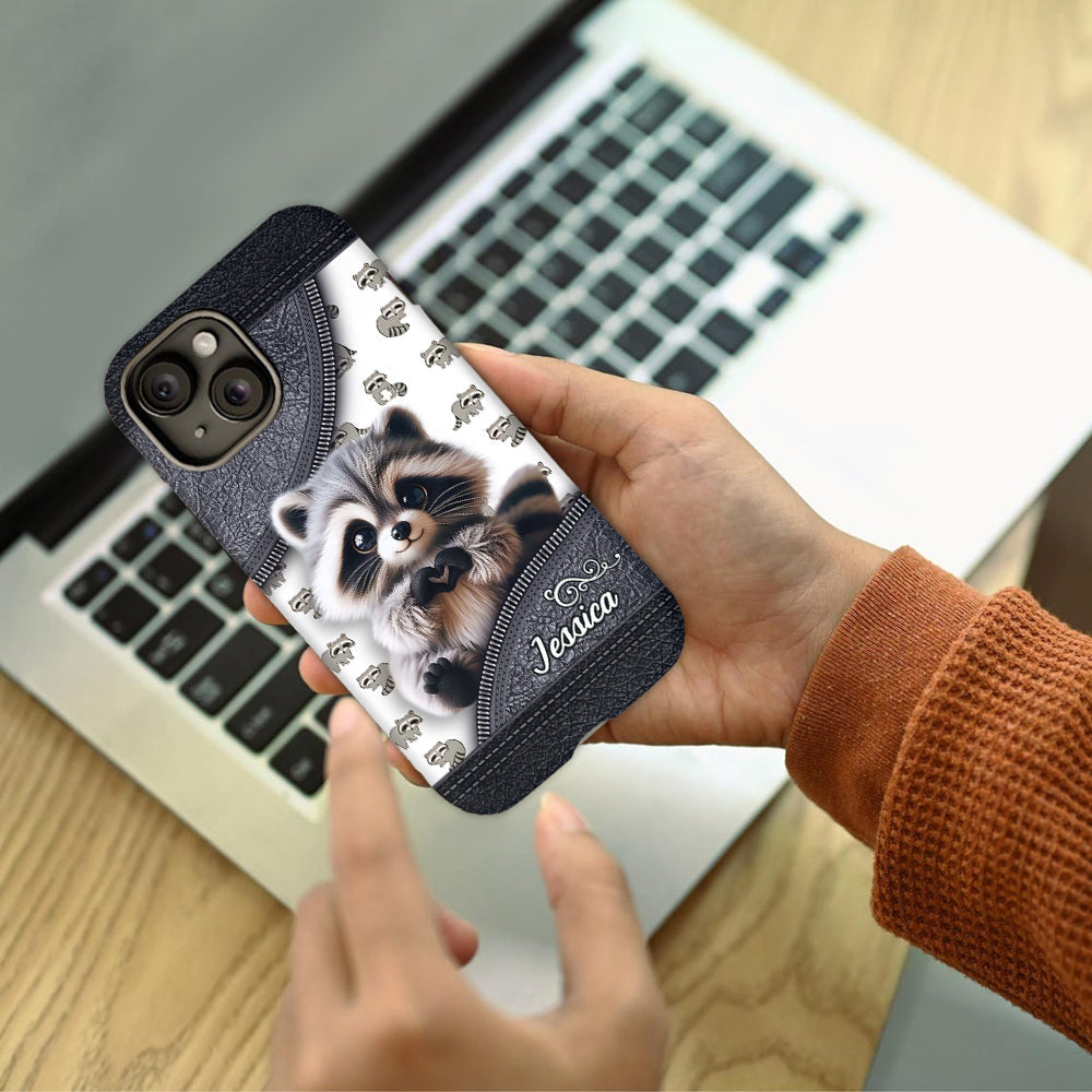 Adorable raton laveur - Coque de téléphone personnalisée avec motif raton laveur intégral