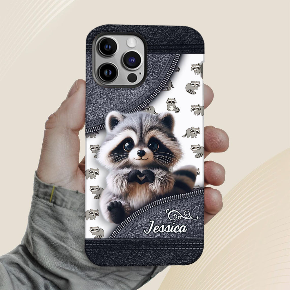 Adorable raton laveur - Coque de téléphone personnalisée avec motif raton laveur intégral