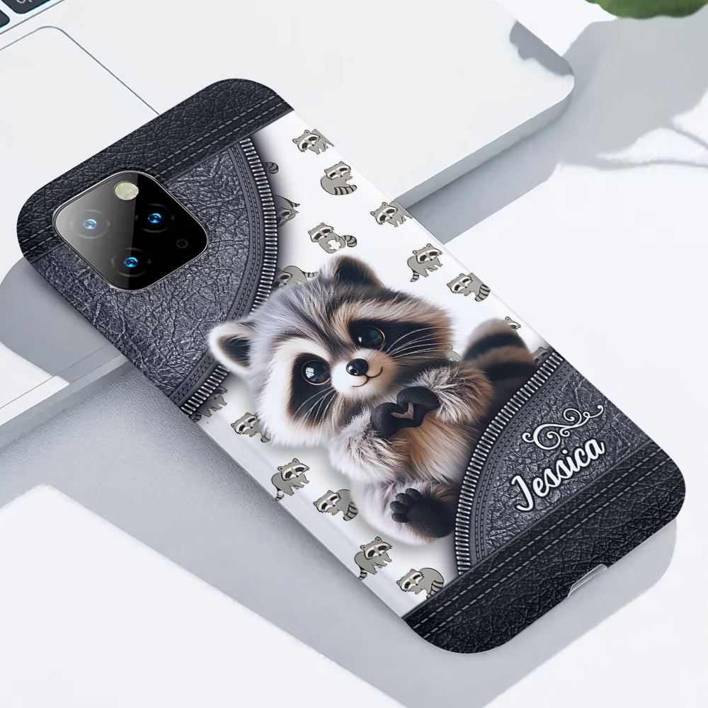 Adorable raton laveur - Coque de téléphone personnalisée avec motif raton laveur intégral