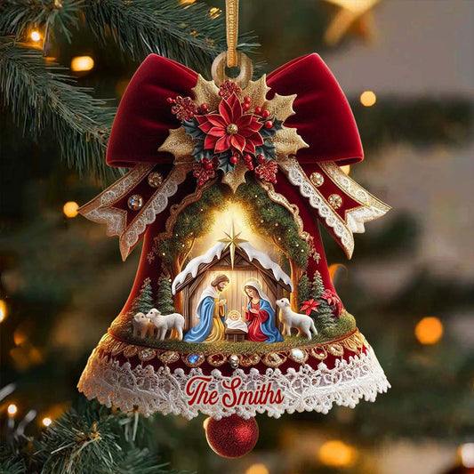 The Nativity Scene - Personalized Christian Ornament