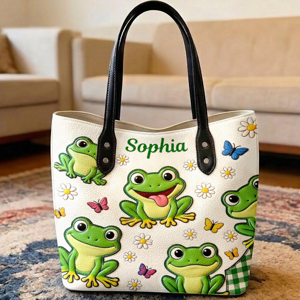 Juste une fille qui aime les grenouilles - Sac fourre-tout grenouille personnalisé