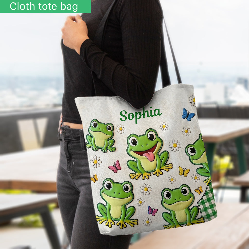 Juste une fille qui aime les grenouilles - Sac fourre-tout grenouille personnalisé