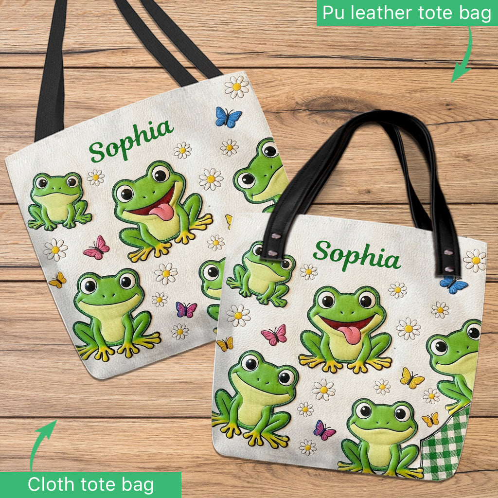Juste une fille qui aime les grenouilles - Sac fourre-tout grenouille personnalisé