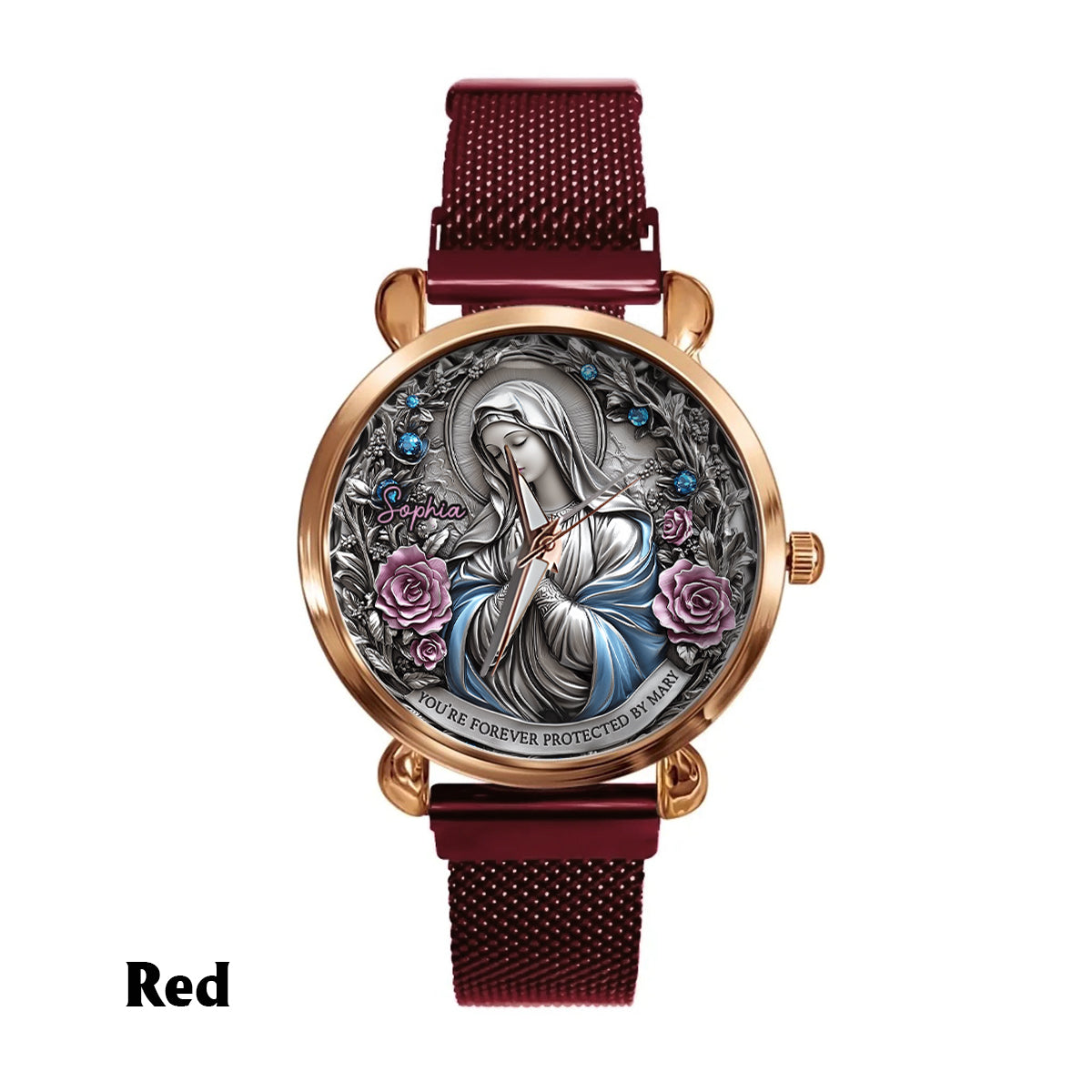 Foi éternelle - Montre-bracelet chrétienne personnalisée pour femme 