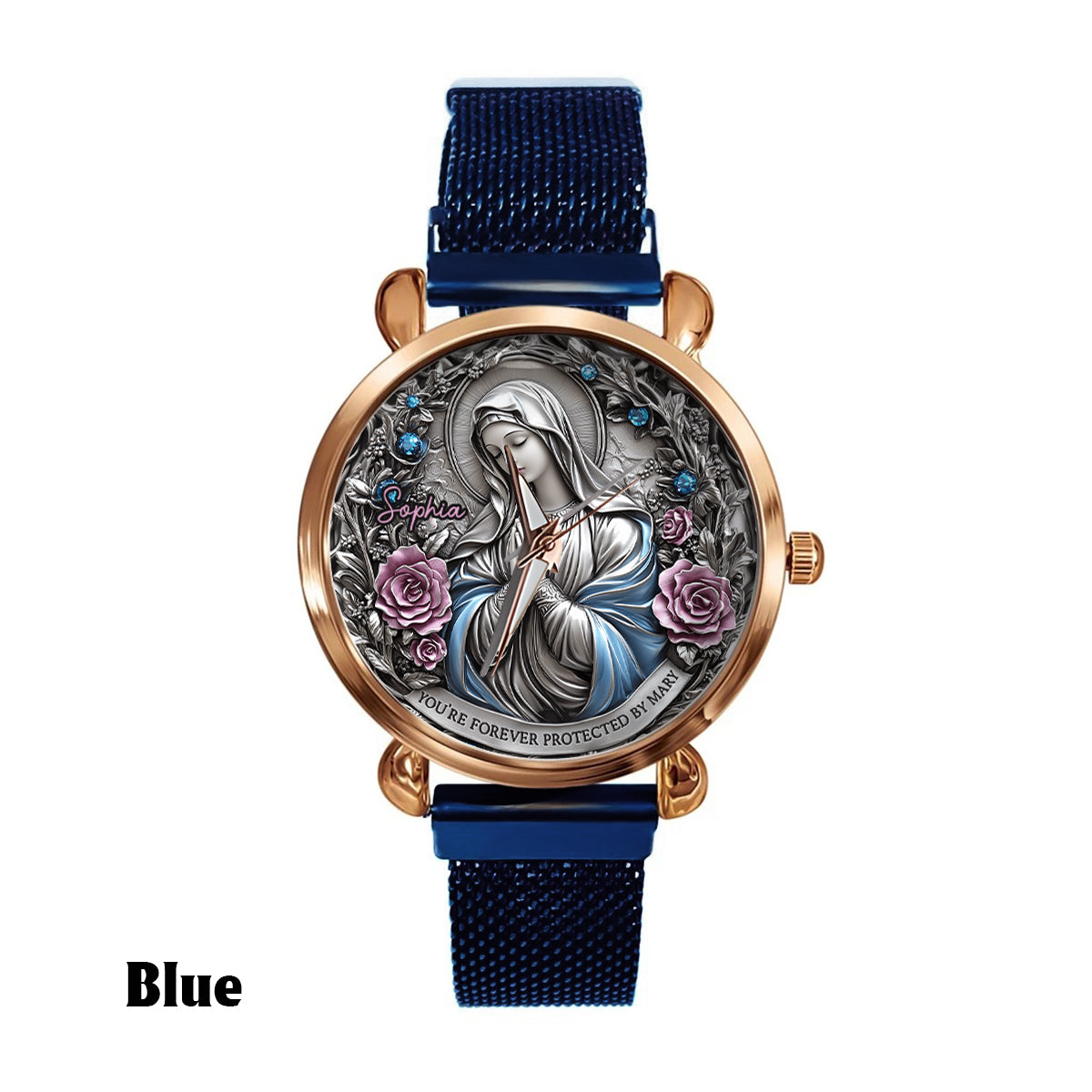 Foi éternelle - Montre-bracelet chrétienne personnalisée pour femme 