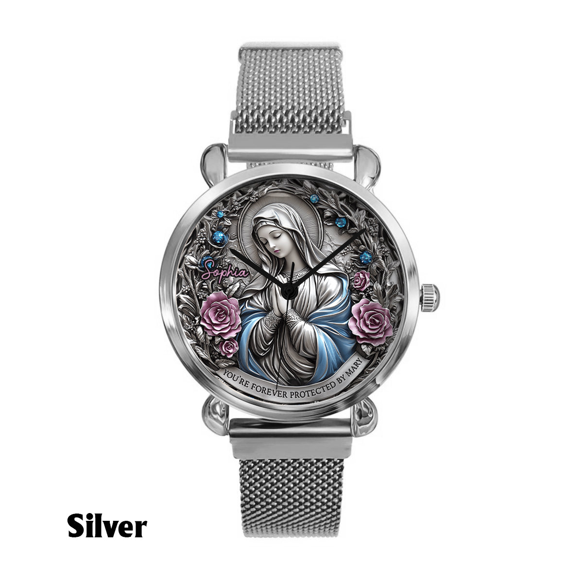 Foi éternelle - Montre-bracelet chrétienne personnalisée pour femme 