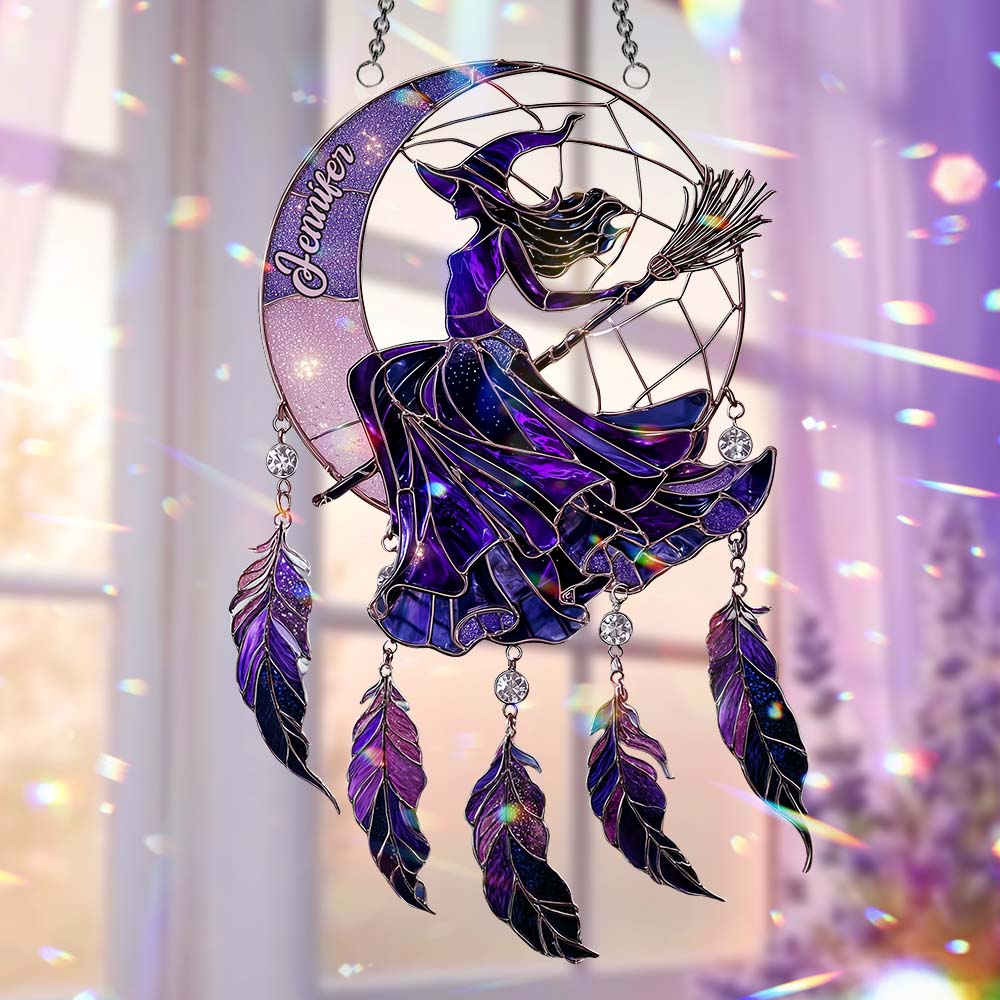 Beautiful Witch - Personalized Witch Window Hanging Suncatcher Ornament