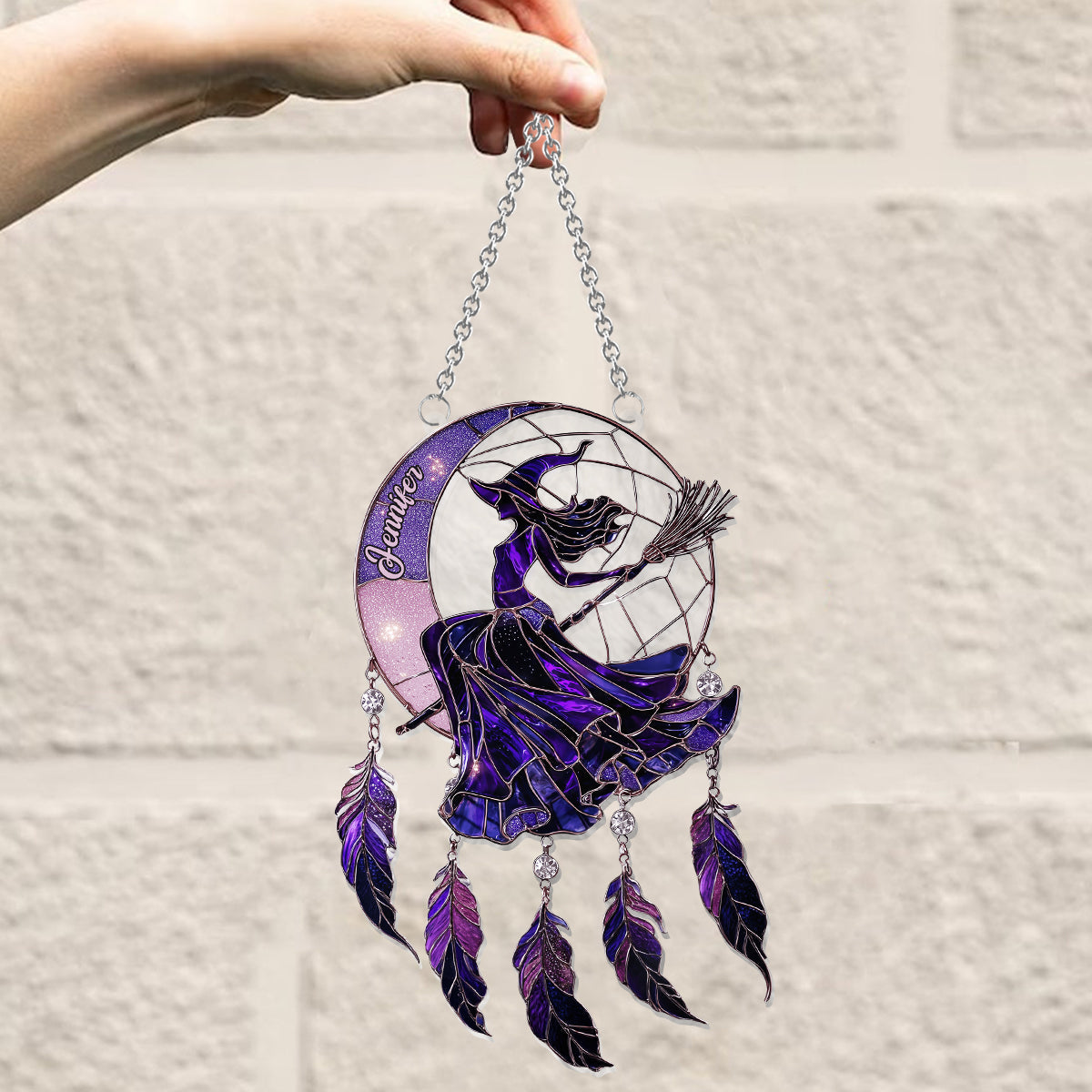 Beautiful Witch - Personalized Witch Window Hanging Suncatcher Ornament