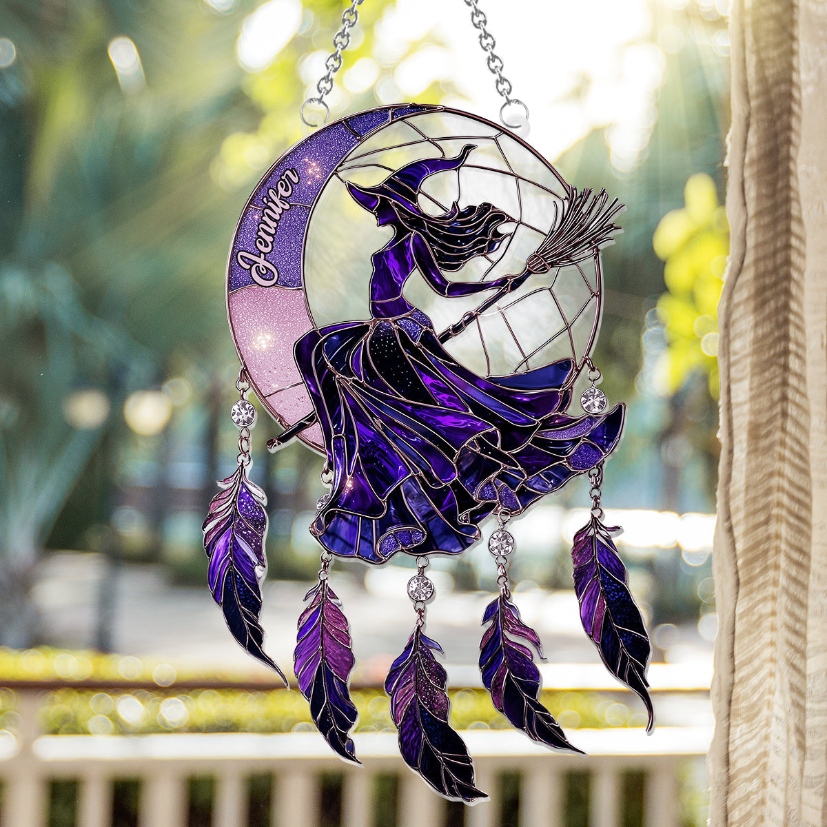 Beautiful Witch - Personalized Witch Window Hanging Suncatcher Ornament