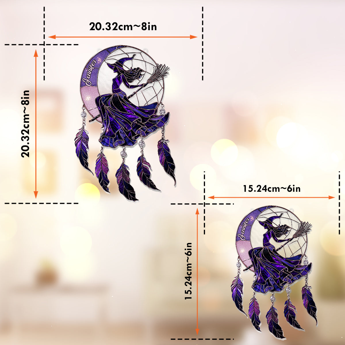 Beautiful Witch - Personalized Witch Window Hanging Suncatcher Ornament