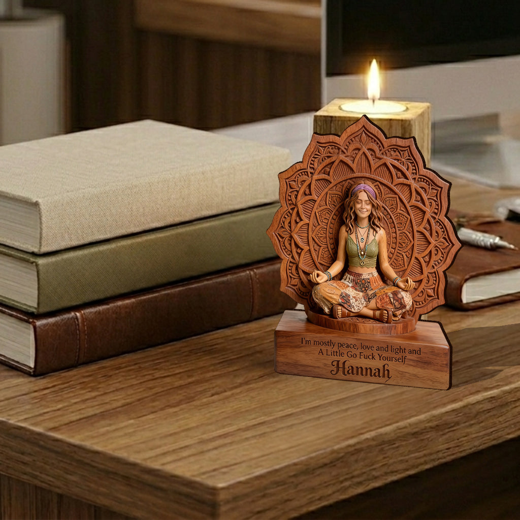 Namaste - Support de Bougie en Bois Personnalisé en Forme Unique
