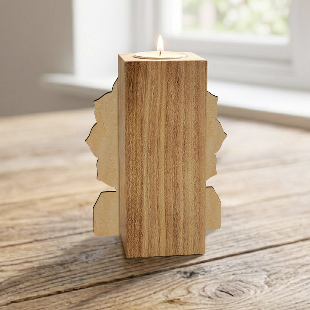 Namaste - Support de Bougie en Bois Personnalisé en Forme Unique