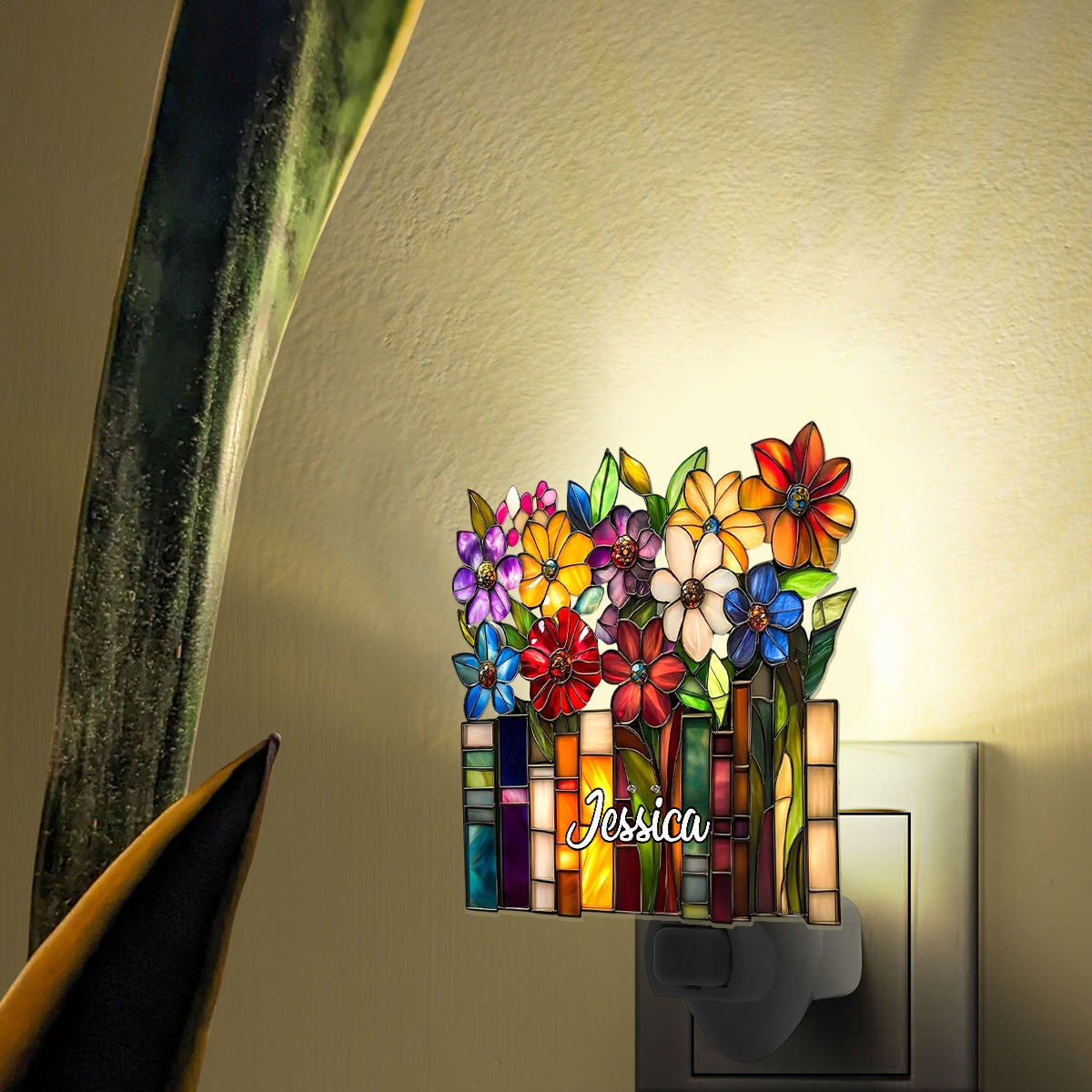 Amoureux des livres - Veilleuse à brancher en acrylique personnalisée en forme de livre