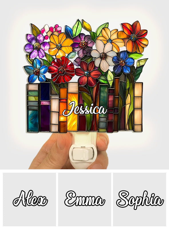 Amoureux des livres - Veilleuse à brancher en acrylique personnalisée en forme de livre