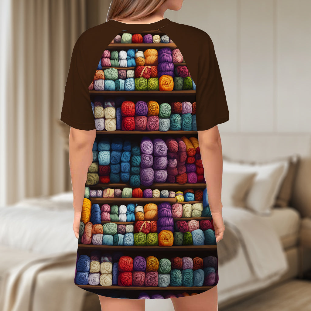It's Not Hoarding, It's Yarn - Personalized Crocheting Sleep T-shirt Dress