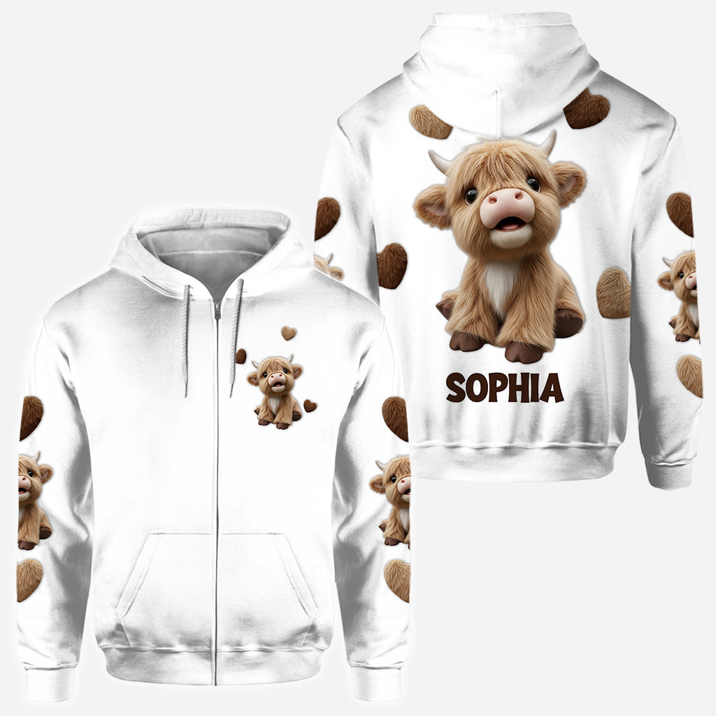 Cute Highland Cow - Personalized Highland Cow All Over Shirt