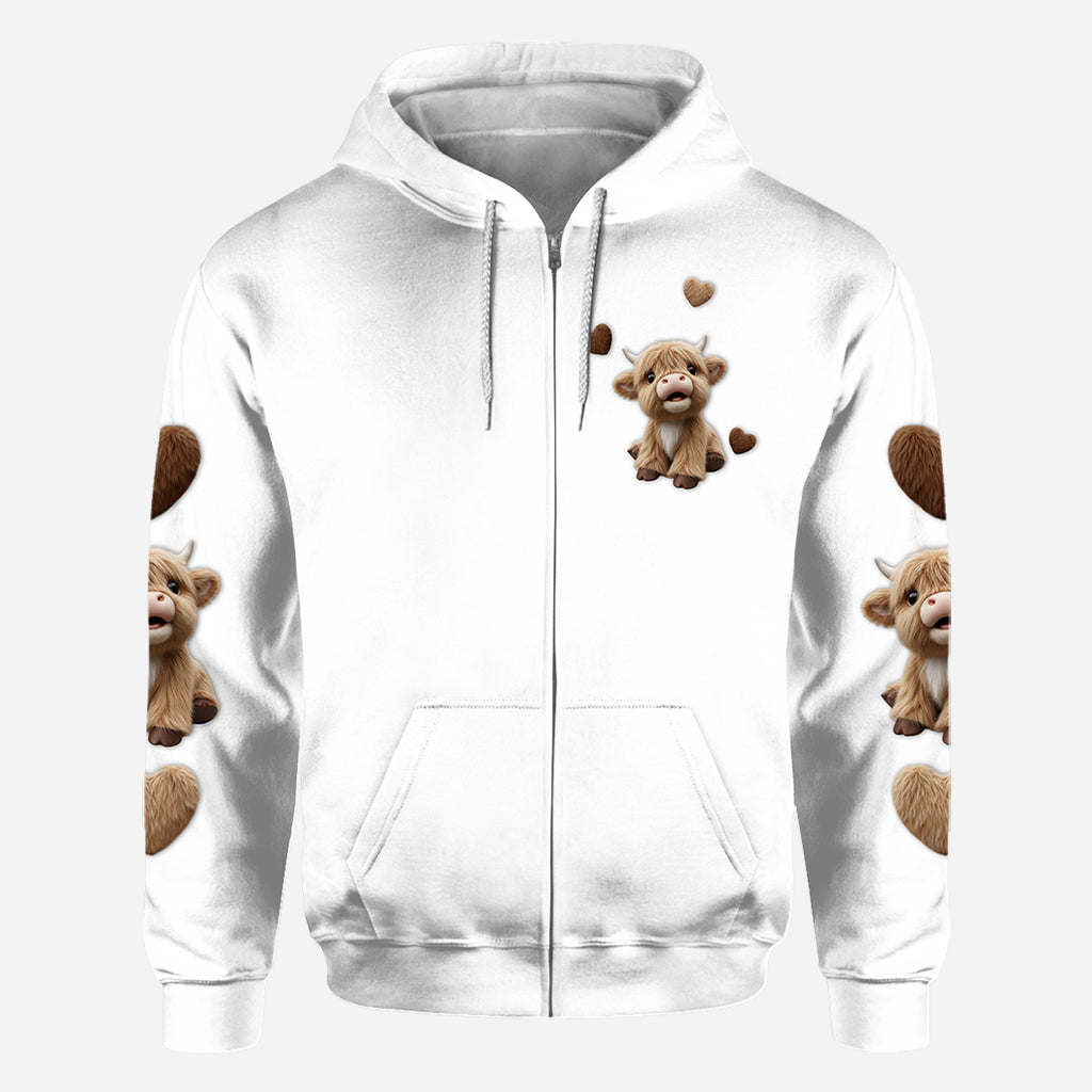 Cute Highland Cow - Personalized Highland Cow All Over Shirt