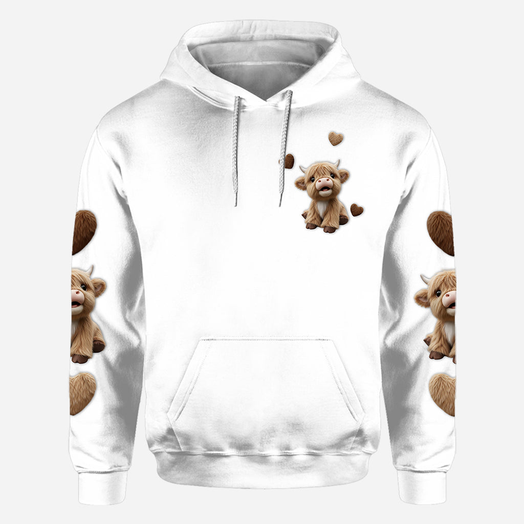 Cute Highland Cow - Personalized Highland Cow All Over Shirt