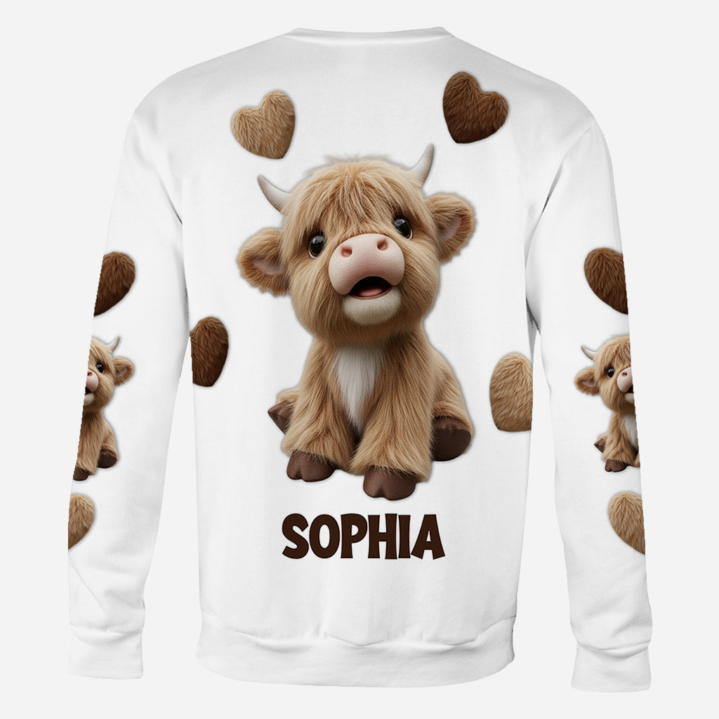 Cute Highland Cow - Personalized Highland Cow All Over Shirt