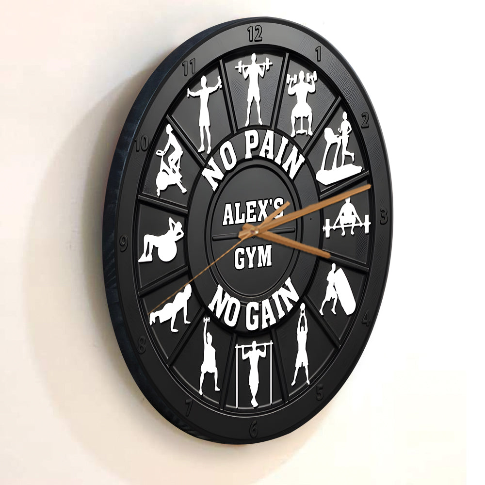 Pas de douleur, pas de gain - Horloge murale de fitness personnalisée
