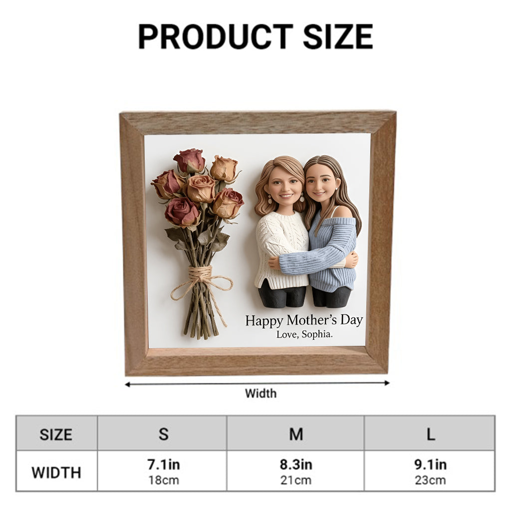 Happy Mother's Day - Personalized Mother Wooden Frame LED Light