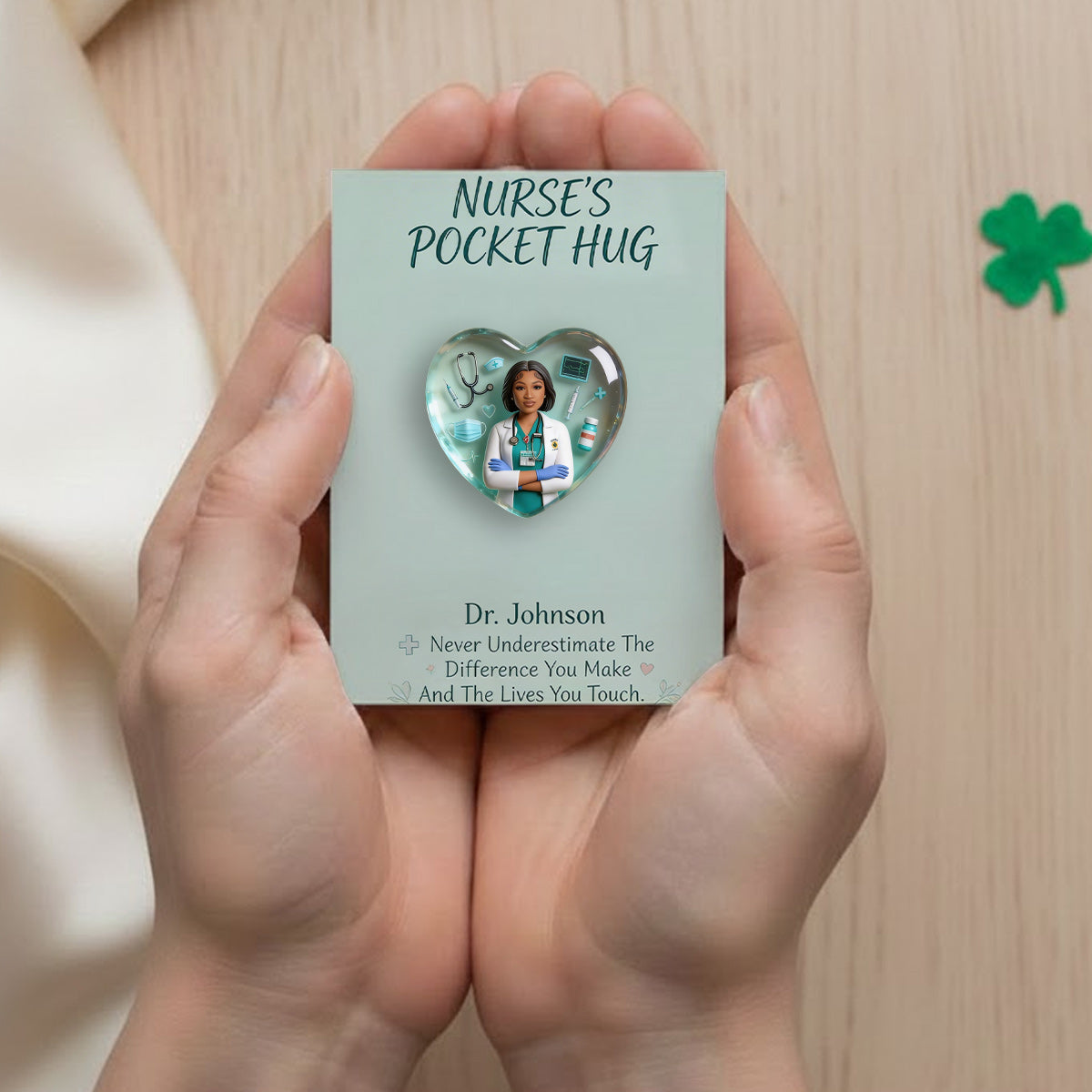 Gift For Nurses, Custom From Any Photo - Personalized Nurse Pocket Hug Card