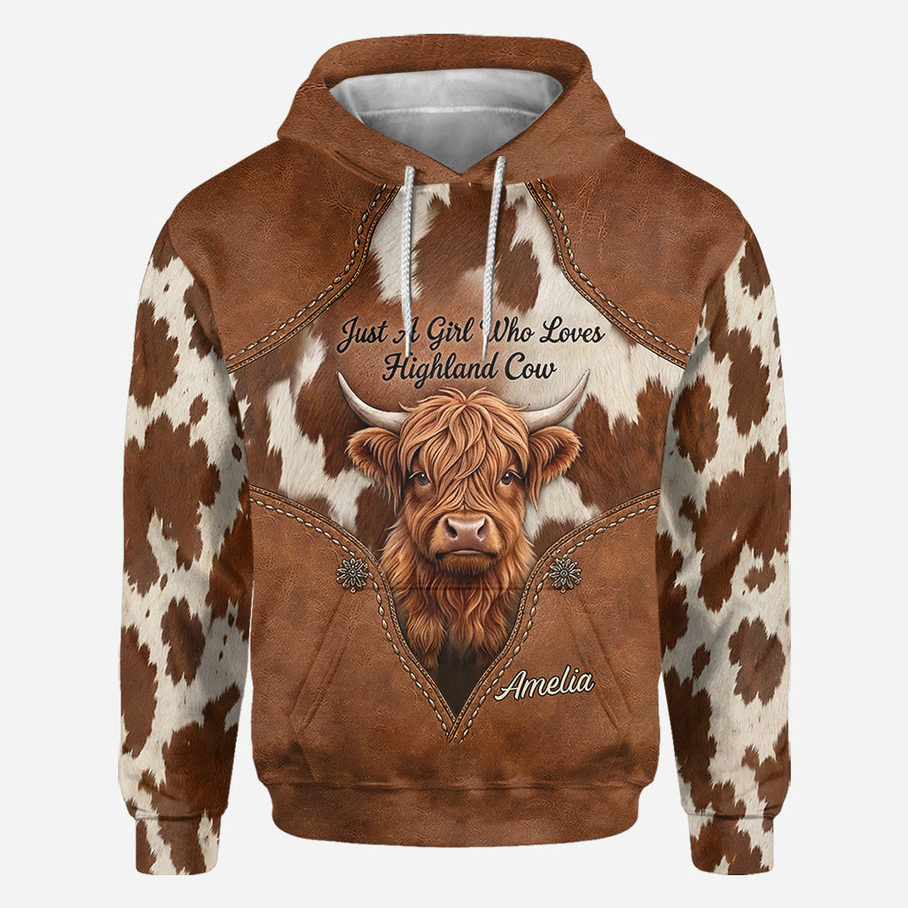 Just A Girl Who Loves Highland Cow - Personalized Highland Cow All Over Shirt
