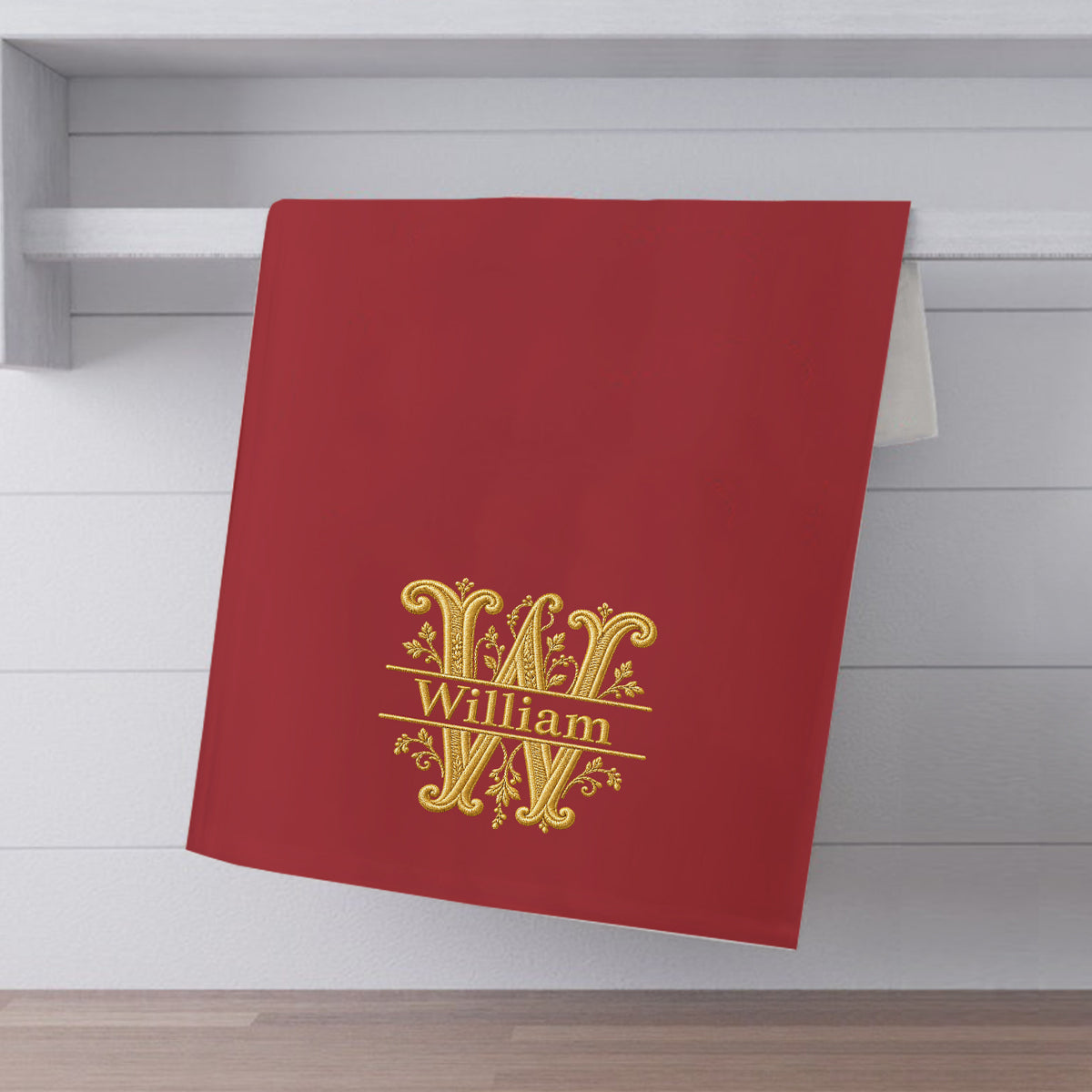 Serviette Initiale - Cadeau de Noël - À la Maison pour les Fêtes - Serviette de Famille Personnalisée