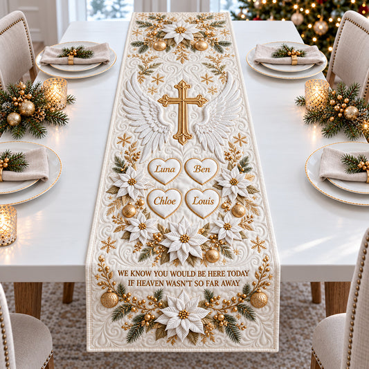Christmas In Heaven - Personalized Memorial Table Runner