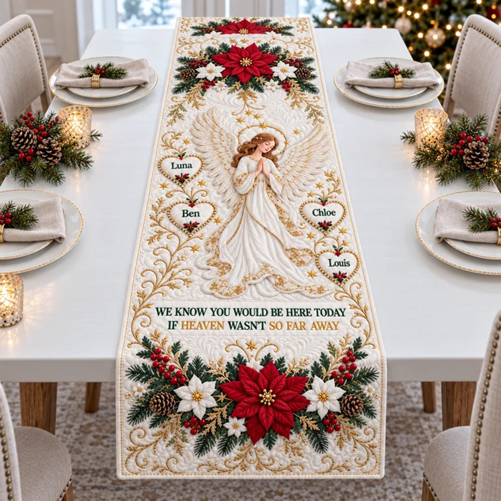 Christmas In Heaven - Personalized Memorial Table Runner