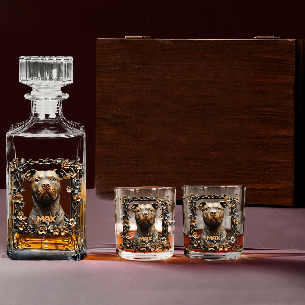 Coffret carafe à whisky personnalisée pour chien - Fier papa/Maman de chien