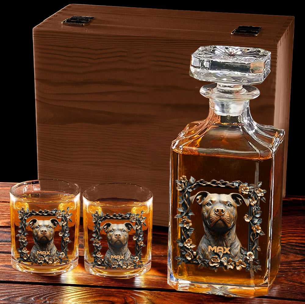 Coffret carafe à whisky personnalisée pour chien - Fier papa/Maman de chien