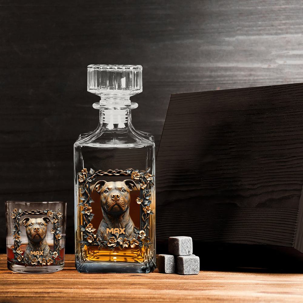 Coffret carafe à whisky personnalisée pour chien - Fier papa/Maman de chien