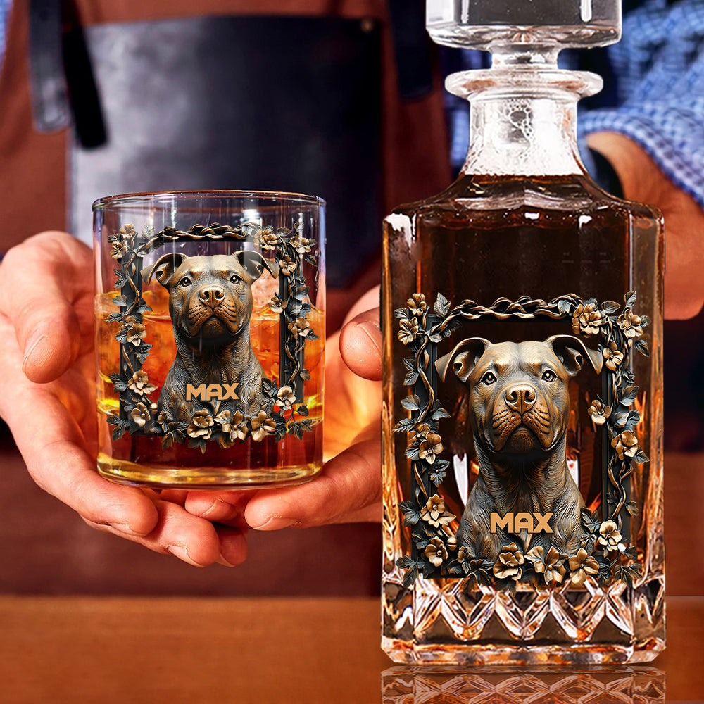 Coffret carafe à whisky personnalisée pour chien - Fier papa/Maman de chien